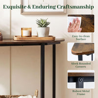 Half-moon Console Table with Open Storage Shelf and Anti-tip Kits for Living Room