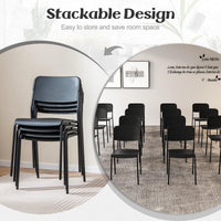 Giantex Modern Dining Chairs Set of 4, Stackable Kitchen Chairs w/Tilted Backrest & Sturdy Metal Legs