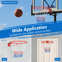 Basketball Rim Wall Door All-Weather Hanging Mounted Basketball Hoop w/ Net
