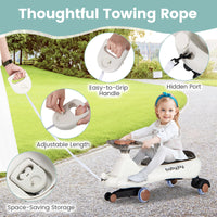 Wiggle Car with Hauling Rope, Ride on Car with Under-Seat Storage