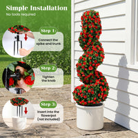 Artificial Spiral Topiary Trees Set of 2, 3FT Outdoor Faux Plants