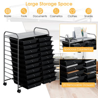 Giantex 20 Drawers Rolling Storage Cart w/Wheels