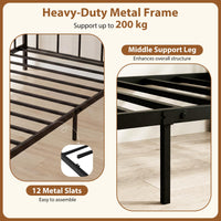 Giantex Metal Daybed Frame, 190 x 90 cm Sofa Bed with Classic Headboard