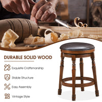 Giantex Swivel Bar Stools, Kitchen Counter Height Bar Stool w/ 360° Swivel Cushioned Seat, Soft PU Leather