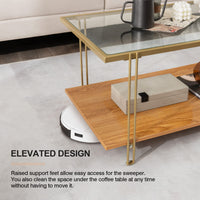 Giantex Rectangular Coffee Table, Modern Central Table w/Storage Shelf
