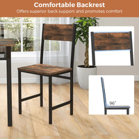 Dining Chairs Set of 2/4, Rustic Wood & Metal Frame