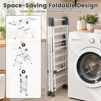 Foldable 2-Level Clothes Drying Rack with140 CM Adjustable Wings