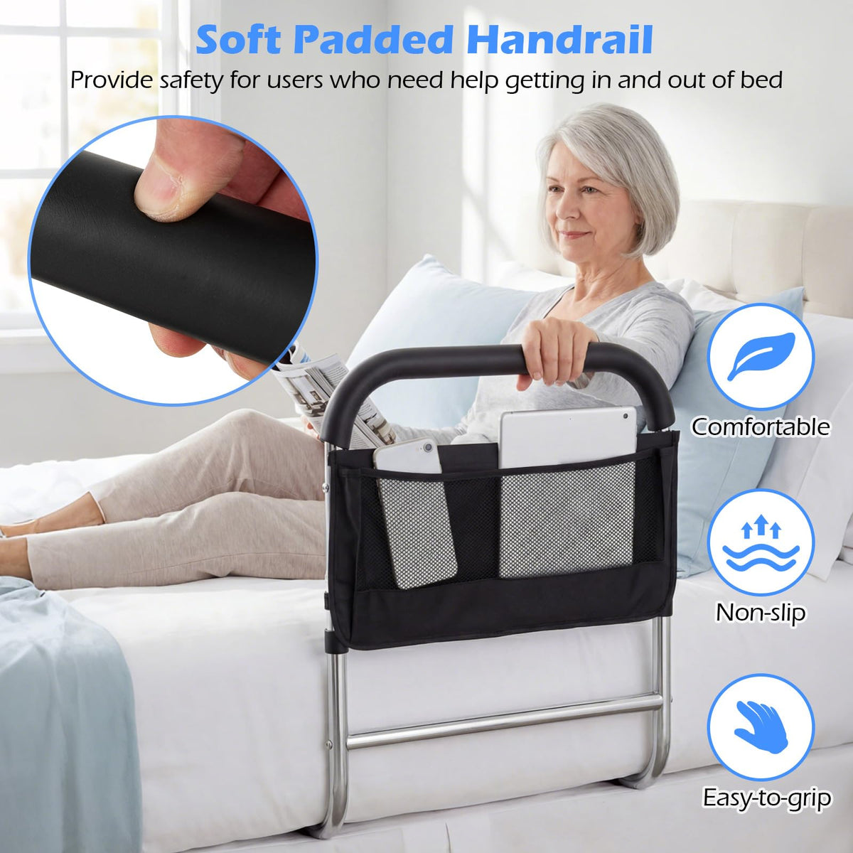 Bed Rails for Elderly Adults Safety, Height Adjustable Bed Assist Rail