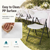 Giantex Foldable Plastic Chairs Set, Portable Seats