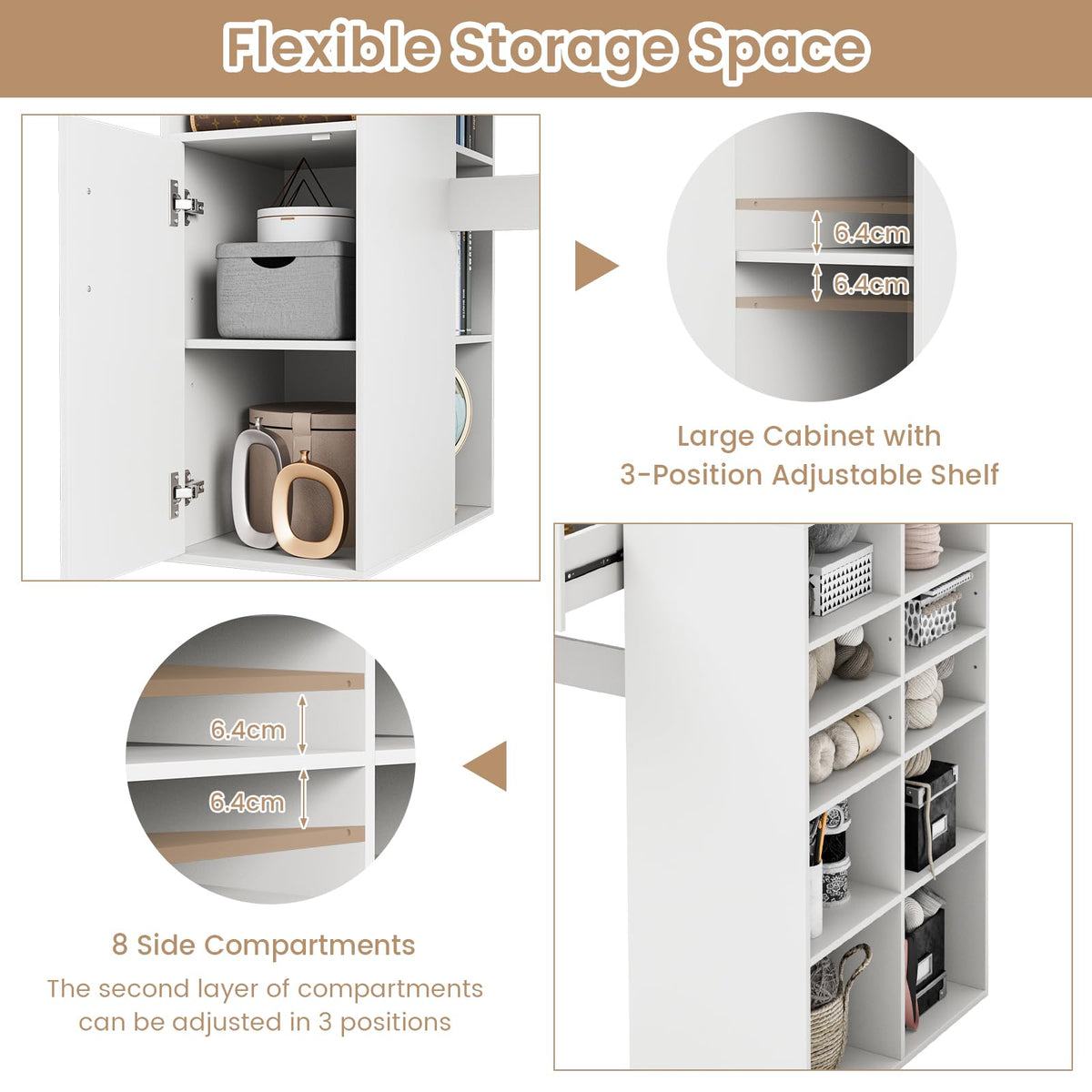 Sewing Craft Table With Storage Shelves And Drawer Sale, Price