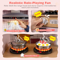 Dual-Sided Kids Play Kitchen, Wooden Kitchen Playset w/Water Dispenser