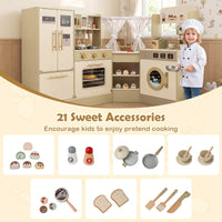 Kids Corner Pretend Kitchen Playset with Faucet Dishwasher Stoves