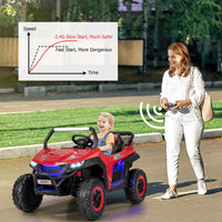 2-Seater Ride on Car, 12V Electric UTV w/Remote Control, Spring Suspension, High/Low Speed