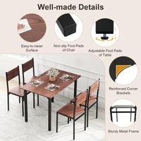 Dining Table Set for 4, Modern 5-Piece Kitchen Table & Chairs Set