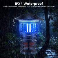 Outdoor Fly Trap with Light, Rechargeable Electric Bug Catcher