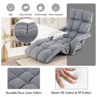 Giantex Foldable Lazy Sofa, Indoor Chaise Lounger Sofa with 6 Adjustable Positions