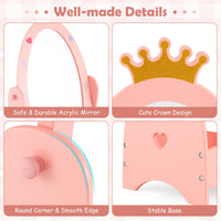 Kids Freestanding Dressing Mirror with 360° Rotatable Design-Pink