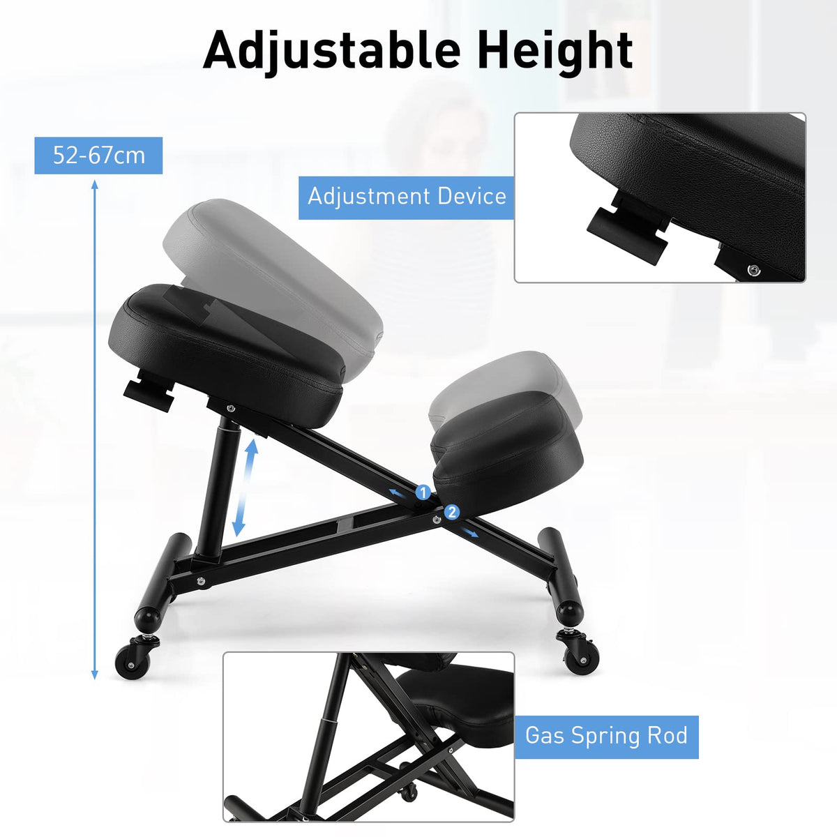 Giantex Ergonomic Kneeling Chair, Height Adjustable Kneeling Stool