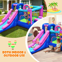 5 in 1 Kids Jumper Bouncer w/2 Slides, Jumping Area, Climbing Wall (Without Air Blower)