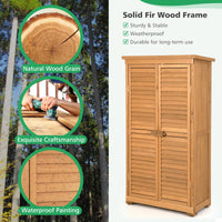 1.6M Outdoor Wooden Storage Shed Solid Wood Garden Tool Cabinet