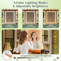 Giantex Vanity Desk with Mirror & Lights, Modern Dressing Table