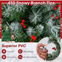 1.5M Hinged Christmas Tree with 8 Lighting Modes, Memory Function