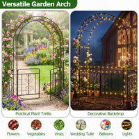Garden Arch with Metal Arbor Trellis for Climbing Plants