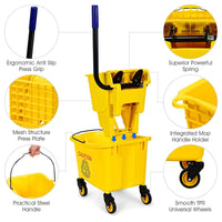 Commercial Mop Bucket, Cleaning Trolley w/Side Press Wringer