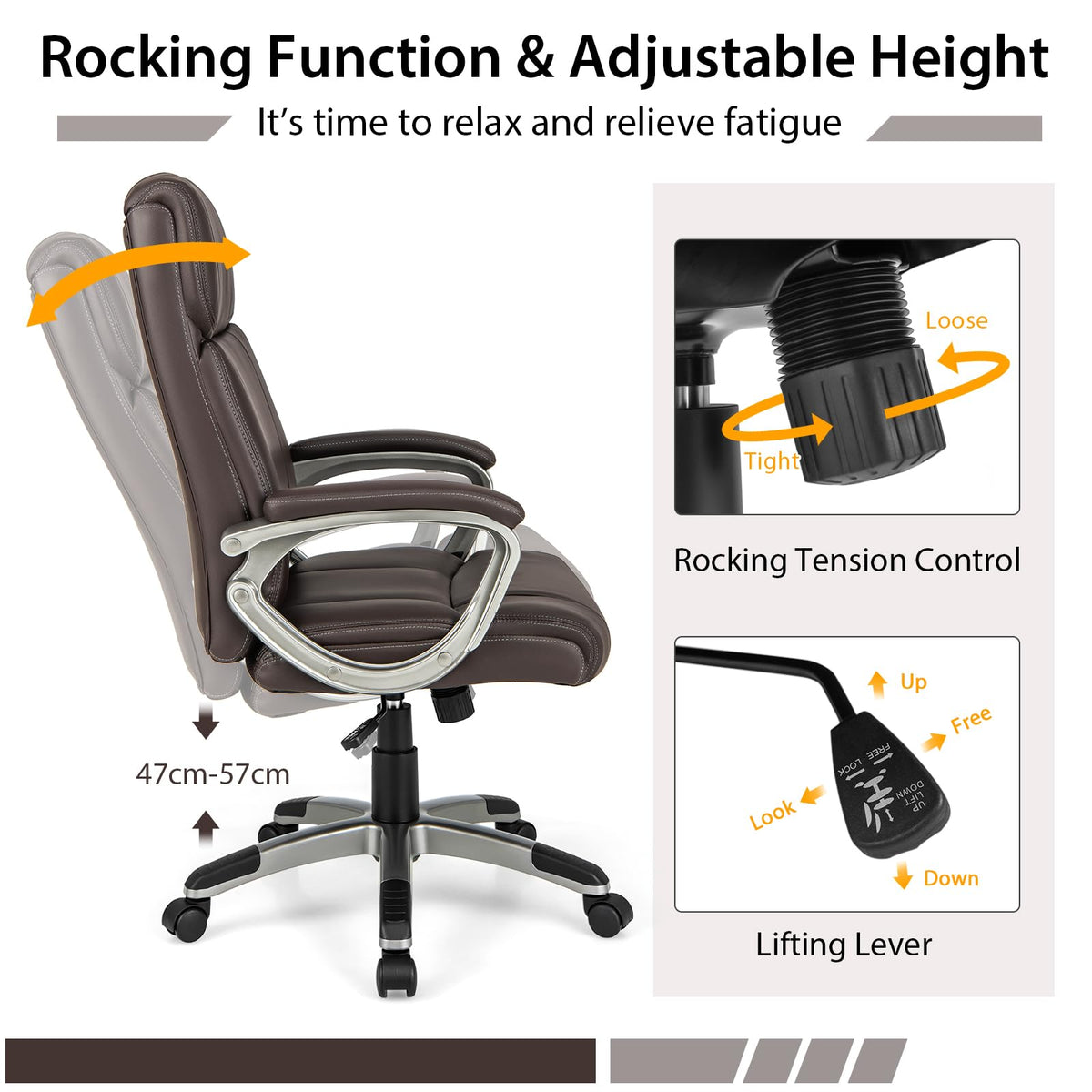 Giantex Executive Ergonomic 360° Swivel Office Chair