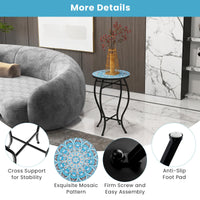 Porch Plant Stand Side Table 35cm with Ceramic Tile