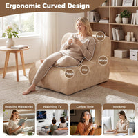 Curved Floor Sofa with Machine-washable Cover and Anti-slip Bottom for Living Room