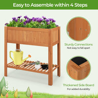 Giantex Raised Garden Bed Outdoor, Elevated Fir Wood Garden Box with Legs