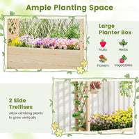 Raised Garden Bed with Trellises, Hanging Roof, Elevated Planter Box