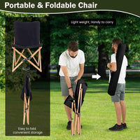 Butterfly Folding Chair Set of 2 Bamboo Dorm Sling Chair 150 kg Capacity Picnic