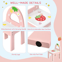 Kids Princess Vanity Table & Chair Set with 360° Rotating Mirror