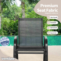 2pcs Patio Rocking Ergonomic Chair w/Sturdy Metal Rocker &Breathable Fabric Seat