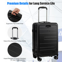 Lightweight PC Hardside Suitcase w/Double TSA Lock