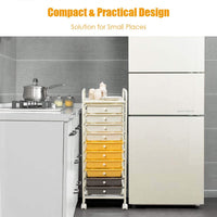 10-Drawer Rolling Storage Cart, Utility Tools Scrapbook Paper Organizer Cart