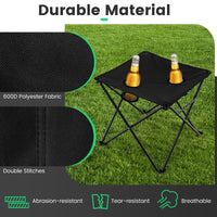 Folding Camping Chair Set of 3, Portable Lawn Chair & Side Table w/ 2 Cup Holders