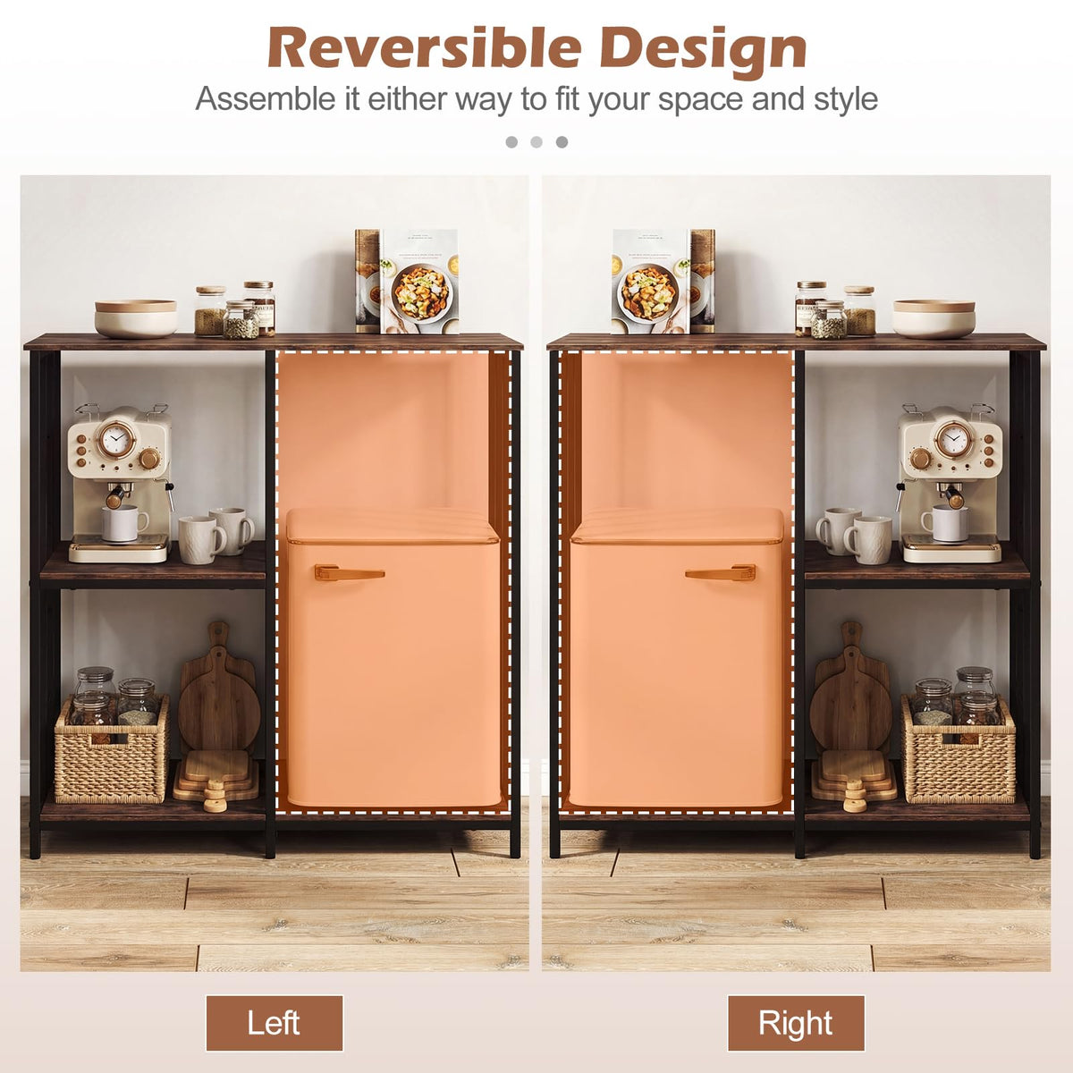 Kitchen Baker's Rack Mini Fridge Stand Table with 4 Shelves for Oven