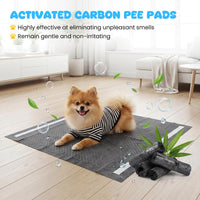 Charcoal Dog Pee Pads, 60 x 60 cm (150 Count) 6-Layer Leak-Proof Pet Potty Training Pads for Dogs