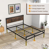 Giantex Industrial Full/Queen Size Bed Frame, Metal Platform Bed with 9 Support Legs
