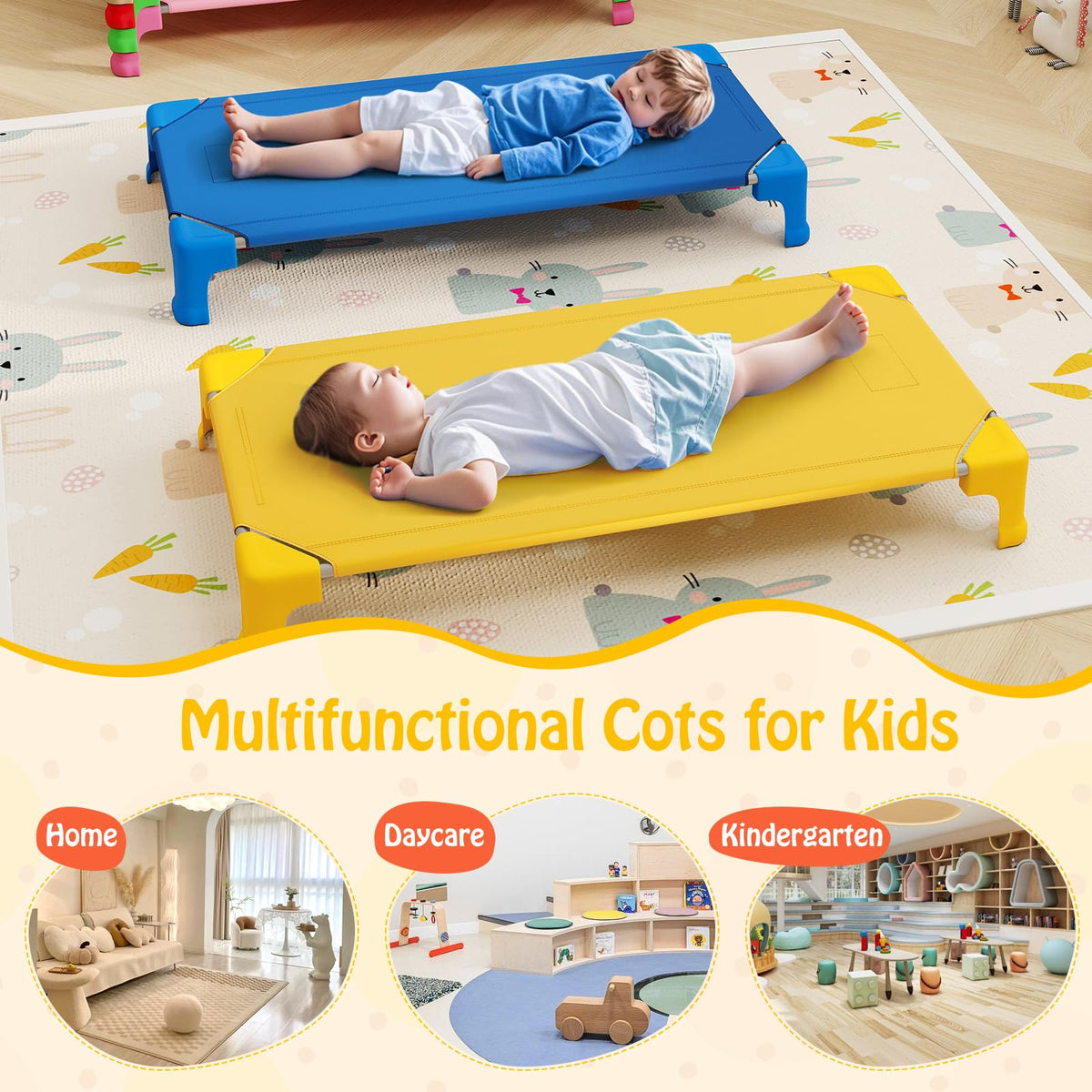 6 PCS Kids Stackable Daycare Cot