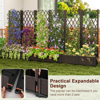 Raised Garden Bed with Trellis Double Planter Box for Climbing Plants