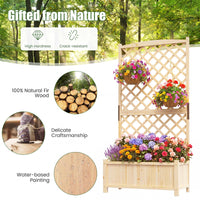 180cm Raised Garden Bed with Diamond Trellis & Drainage Holes for Climbing Plants