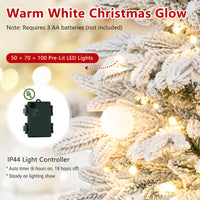 3' 4' 5' Pre-Lit Flocked Christmas Tree Set of 3, Battery Operated