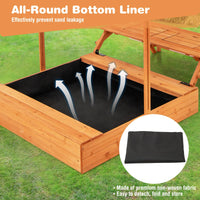 Outdoor Foldable Kids Wooden Sand Box with Lid Cover