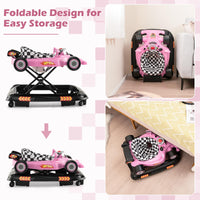 Foldable Baby Walker with 3 Adjustable Height Settings for 7-14 Months Boys Girls