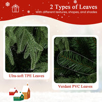 Pre-Lit Artificial Christmas Tree with 1083 Soft TPE and PVC Mixed Branch Tips