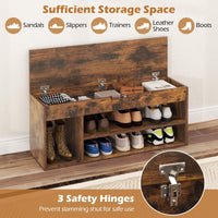 Shoe Bench w/Padded Seat, Shoes Rack w/Hidden Storage